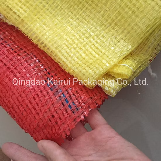 30kg赤い管状メッシュ包装袋タマネギ薪PP PE管状野菜メッシュバッグ